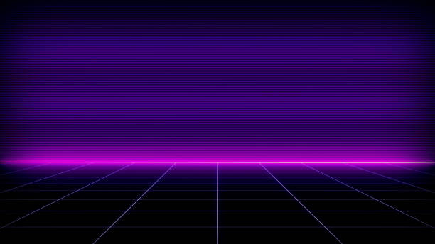 istock Retro Sci-Fi Background Futuristic landscape of the 80`s. Digital Cyber Surface. Suitable for design in the style of the 1980`s 1149690443