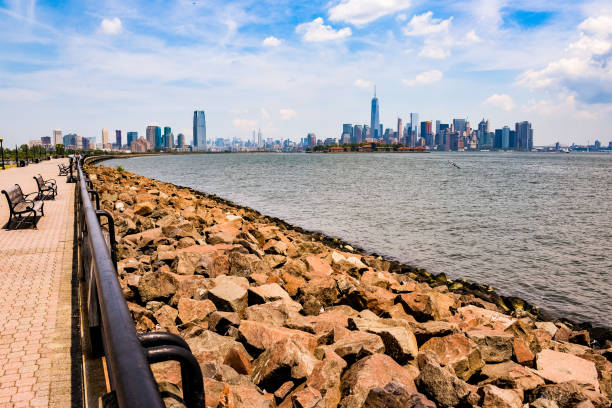 A view from Liberty State Park stock photo