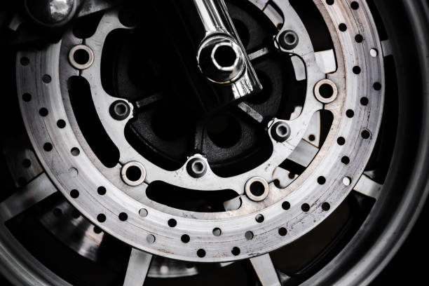 istock Shiny chrome details of cruiser motorcycle 1149697150