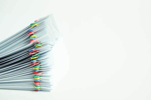 istock Pile of documents on the desk. white background. 1149698215