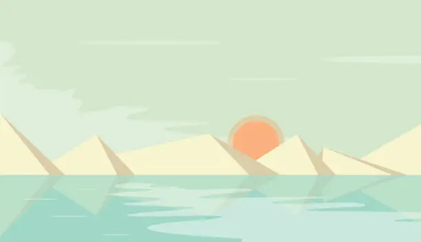 Vector illustration of River landscape