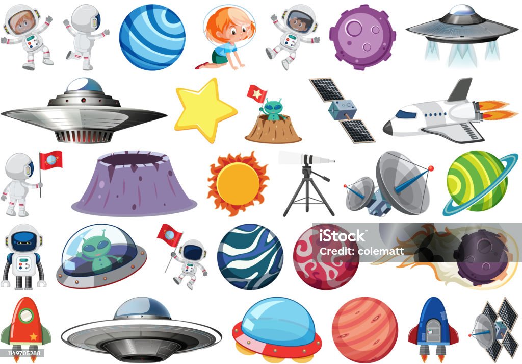 Space Element Vector Set Of Space Element Stock Illustration - Download Image Now - Abstract ...