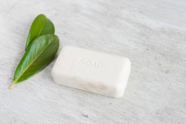 istock natural organic soap with green leaves 1149710928