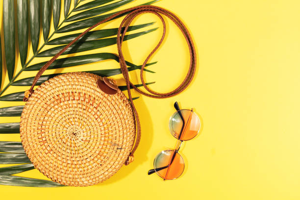 istock Minimal composition of a bamboo bag. 1149712126