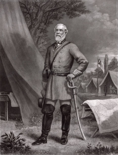 ilustrações de stock, clip art, desenhos animados e ícones de portrait of confederate general robert e. lee - confederate soldier