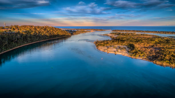 Aerial view of Rigby Island in the Gippsland Lakes