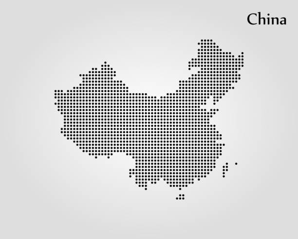 карта китая - china stock illustrations