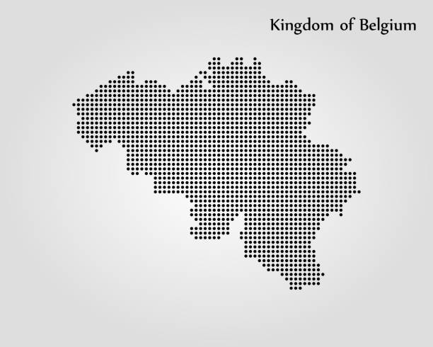 karte des königreichs belgien - belgien stock-grafiken, -clipart, -cartoons und -symbole