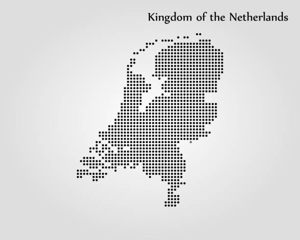 stockillustraties, clipart, cartoons en iconen met kaart van koninkrijk der nederlanden - nederland