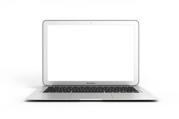 istock Modern laptop with emty screen isolated on white background 3d 1149717726