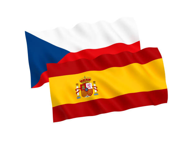 istock Flags of Czech Republic and Spain on a white background 1149717882