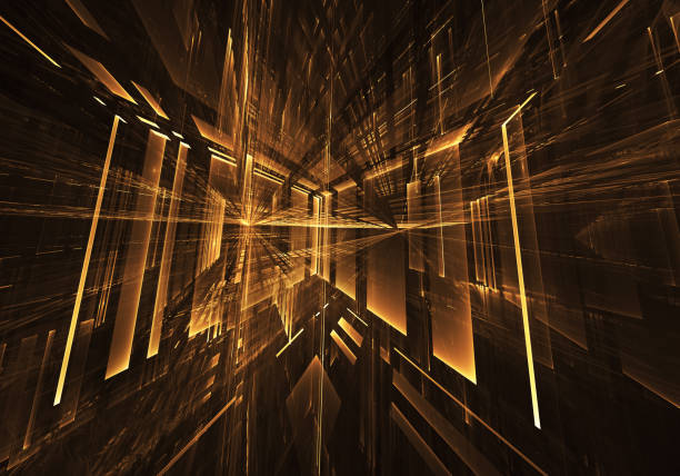 Computer generated abstract tehnology 3D illustration. Three-dimensional 3D fractal, texture