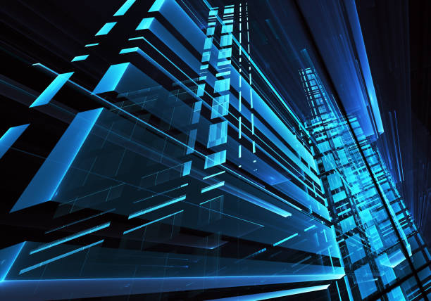 Computer generated abstract tehnology 3D illustration. Three-dimensional 3D fractal, texture
