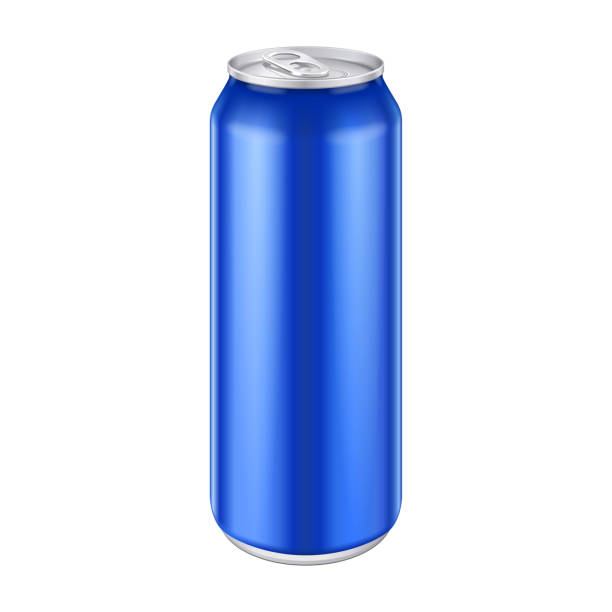 istock Blue Metal Aluminum Beverage Drink Can 500ml, 0,5L. Mockup Template Ready For Your Design. Isolated On White Background. Product Packing. Vector EPS10 1149721660