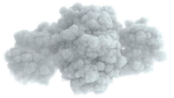 istock Big and puffy white gray cloud on air with white background 3d render 1149722998