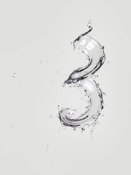 istock Water splash in air shaped like three number gray background 1149723008