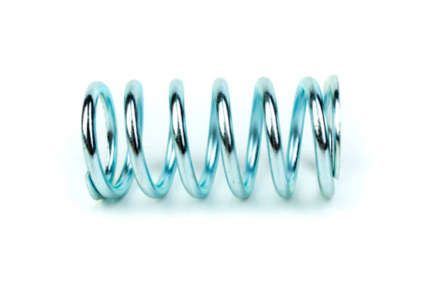 Metal spring, spiral, isolated on white background.