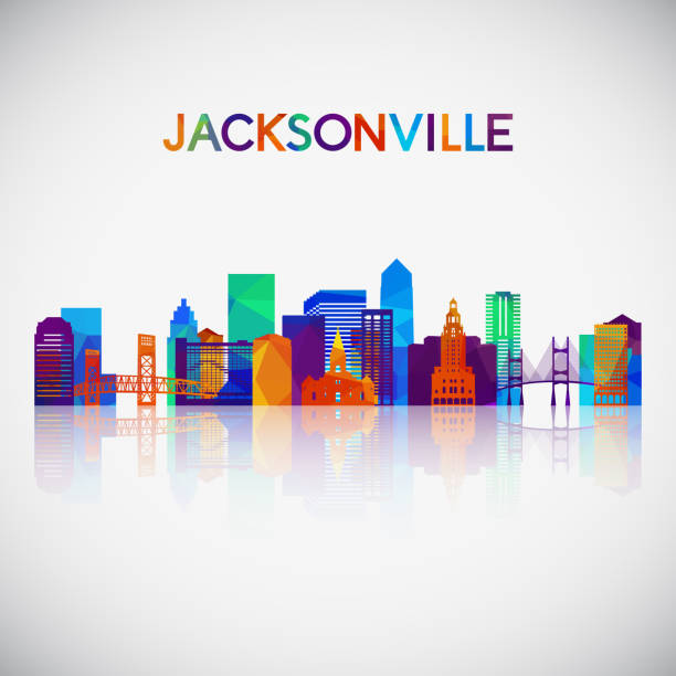 Jacksonville skyline silhouette in colorful geometric style. Symbol for your design. Vector illustration. Jacksonville skyline silhouette in colorful geometric style. Symbol for your design. Vector illustration. jacksonville symbol stock illustrations