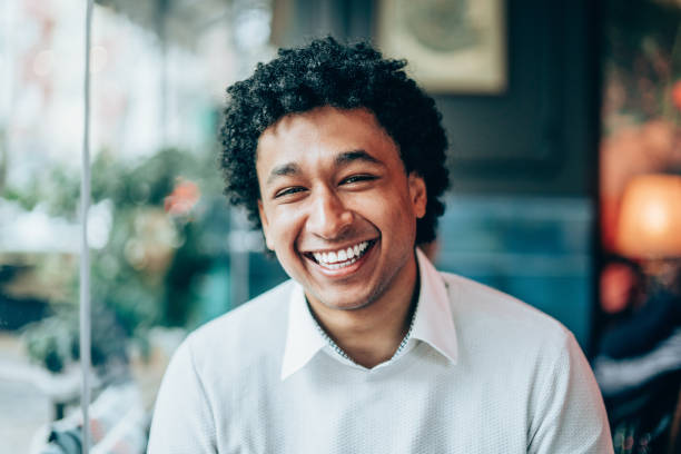 istock Happy afro-american man at cafe 1149725943