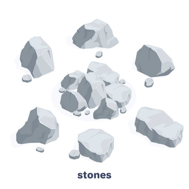 kamienie - granite block backgrounds gray stock illustrations