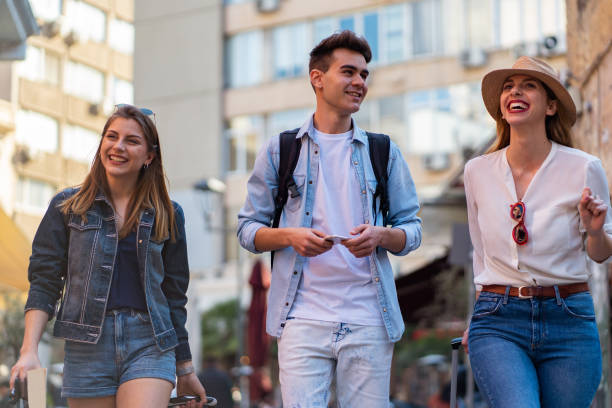istock Young tourists in a walk 1149728457