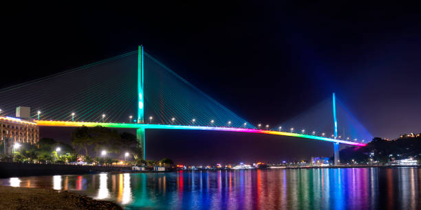 istock Bai Chay bridge night lights shimmering two peninsula connected Hon Gai 1149728881