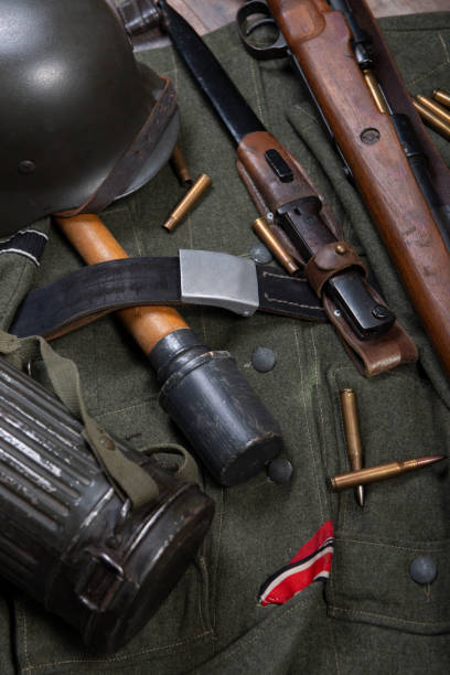 istock vintage background with german army field equipment. ww2 1149730212