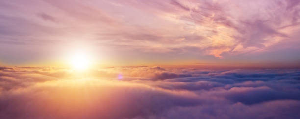 istock Beautiful sunrise cloudy sky from aerial view 1149732518
