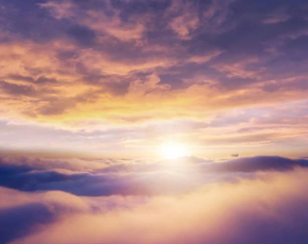istock Beautiful sunrise cloudy sky from aerial view 1149732566