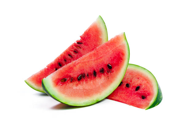 istock Slice of watermelon on white background 1149735355