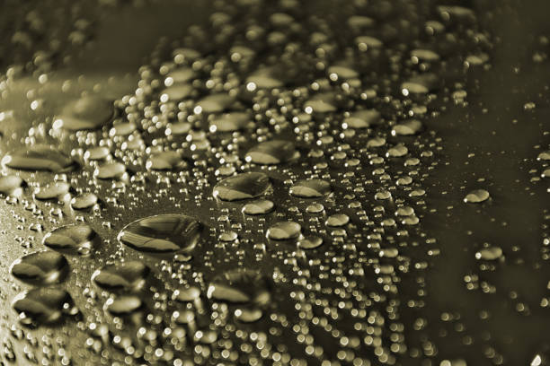 istock Close up water drops on metal surface can be used for web design 1149739544