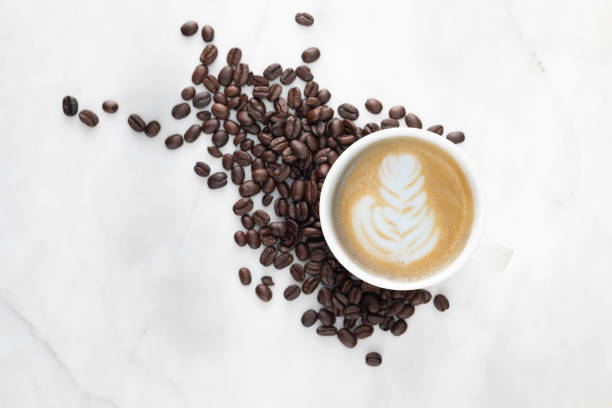 コーヒー豆 - coffee crop bean seed directly above ストックフォトと画像