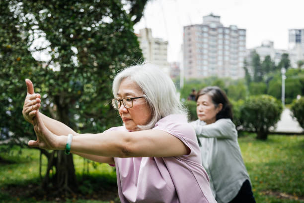 istock Close-Up Of Taiwanese Senior Doing Tai Chi 1149747773