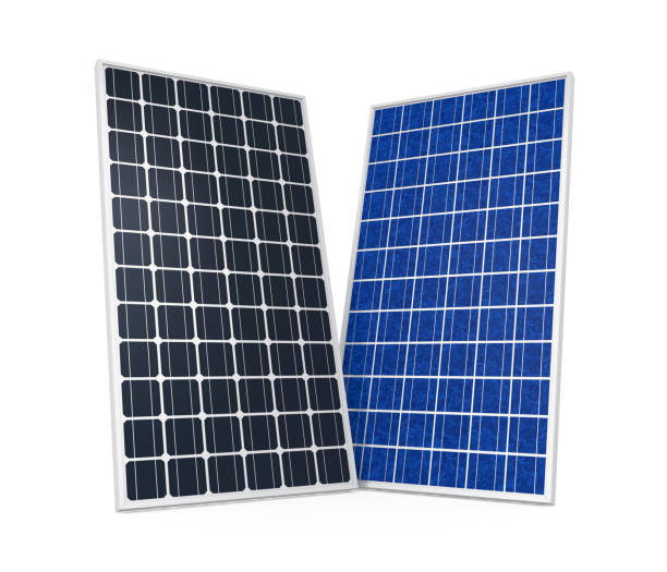 solar panel isolated - polycrystalline imagens e fotografias de stock