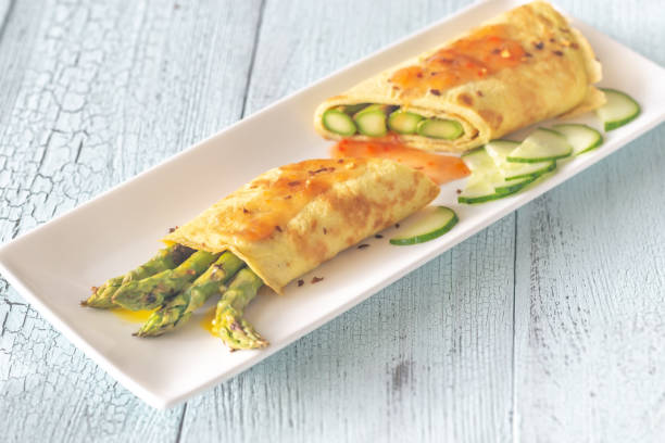 istock Coconut crepes with grilled asparagus 1149749348