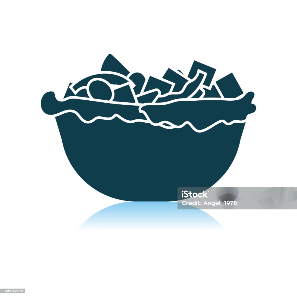 Icono de ensalada en placa - arte vectorial de Aguacate libre de derechos