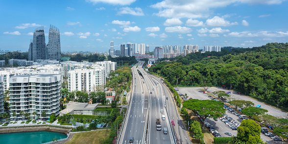 The west coast highway leading towards Telok Blanga and further west in Singapore.