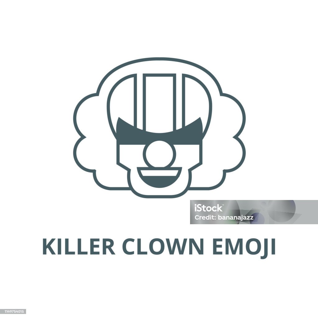 Killer clown emoji vector line icon, linear concept, outline sign, symbol Killer clown emoji vector line icon, outline concept, linear sign Avatar stock vector