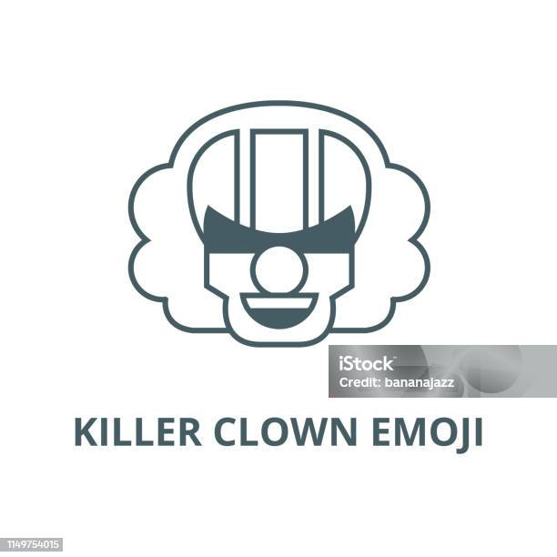 Killer Clown Emoji Vector Line Icon Linear Concept Outline Sign Symbol Stock Illustration - Download Image Now