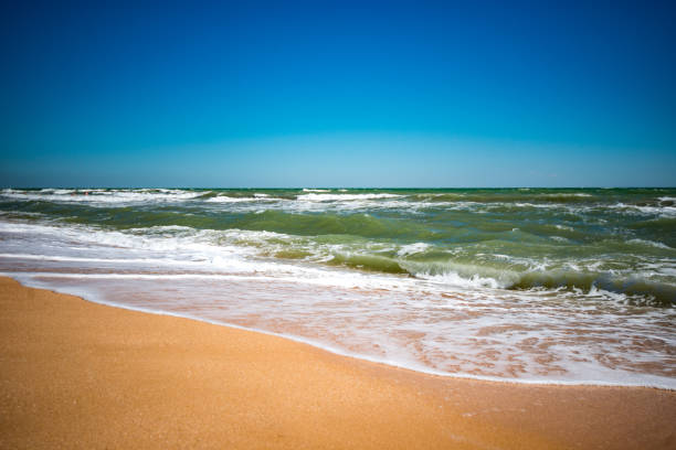 On the Sea of Azov big waves- storm.