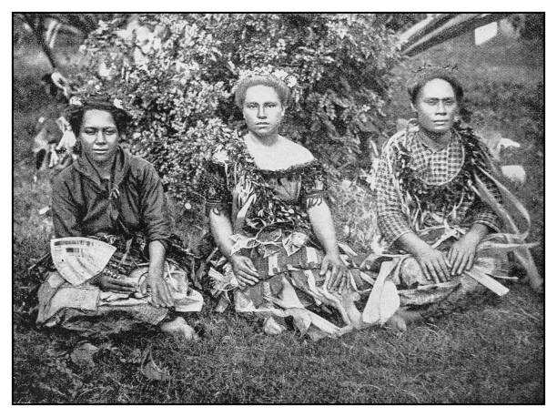 istock Antique photo: South Sea Island girls (Samoa) 1149756400