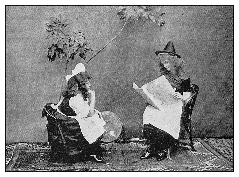 Antique photo: Child theatre play