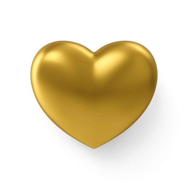 istock 3D Rendering Golden Love Heart isolated on white background 1149756908