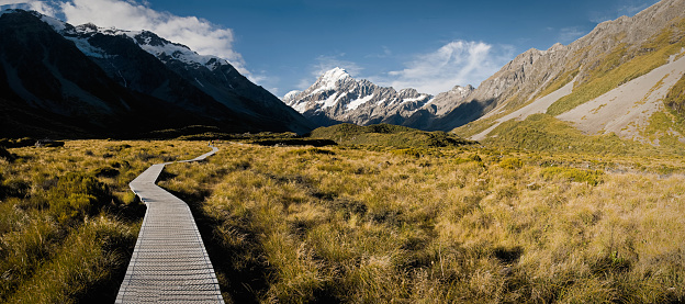 Snowy mountain peak behind