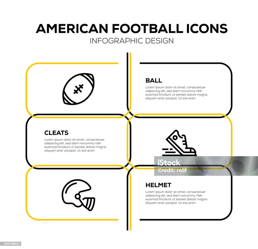 AMERICAN FOOTBALL ICON SET Football Helmet stock vector