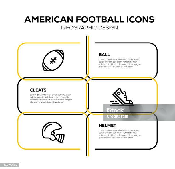 American Football Icon Set Stock Illustration - Download Image Now - Football Helmet, Icon Symbol, American Culture