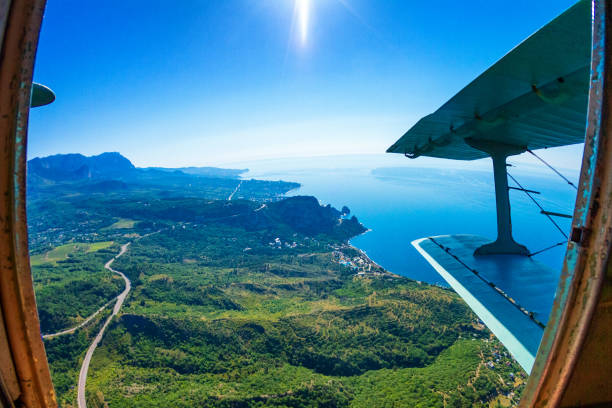 istock view of the forest and mountains from the plane 1149760949