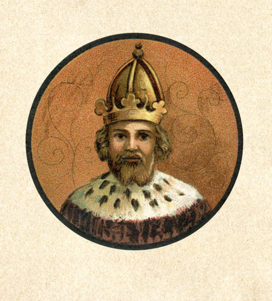 ilustrações de stock, clip art, desenhos animados e ícones de charles iv holy roman emperor and king of bohemia portrait - ancient rome illustration and painting engraving engraved image