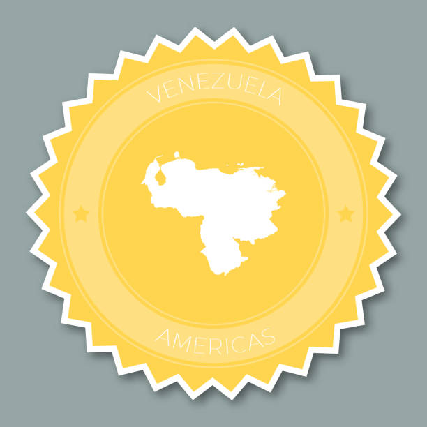 ilustrações, clipart, desenhos animados e ícones de república bolivariana da venezuela emblema design plano. - 13520