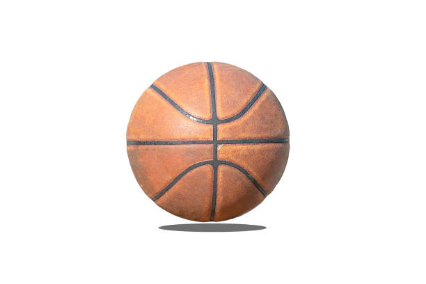 istock Isolated Basketball leather with the old and worn from use on a white background with clipping path. 1149772640